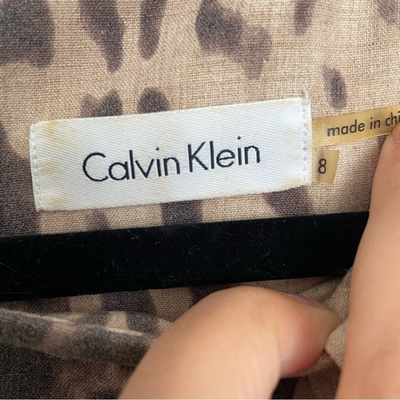 ⚪️ Calvin Klein leopard print with belt sleeve less dress - Picture 8 of 9